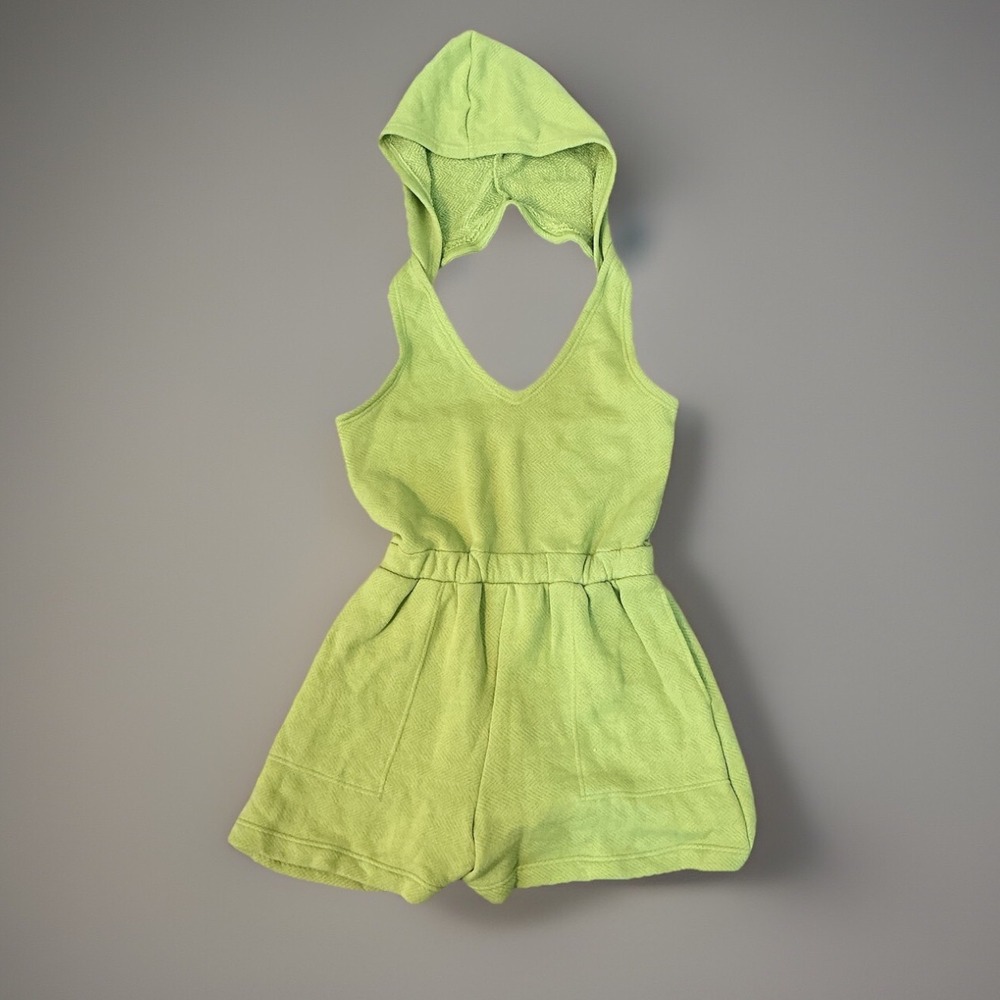 Free People Green Hooded Swim Coverup Romper